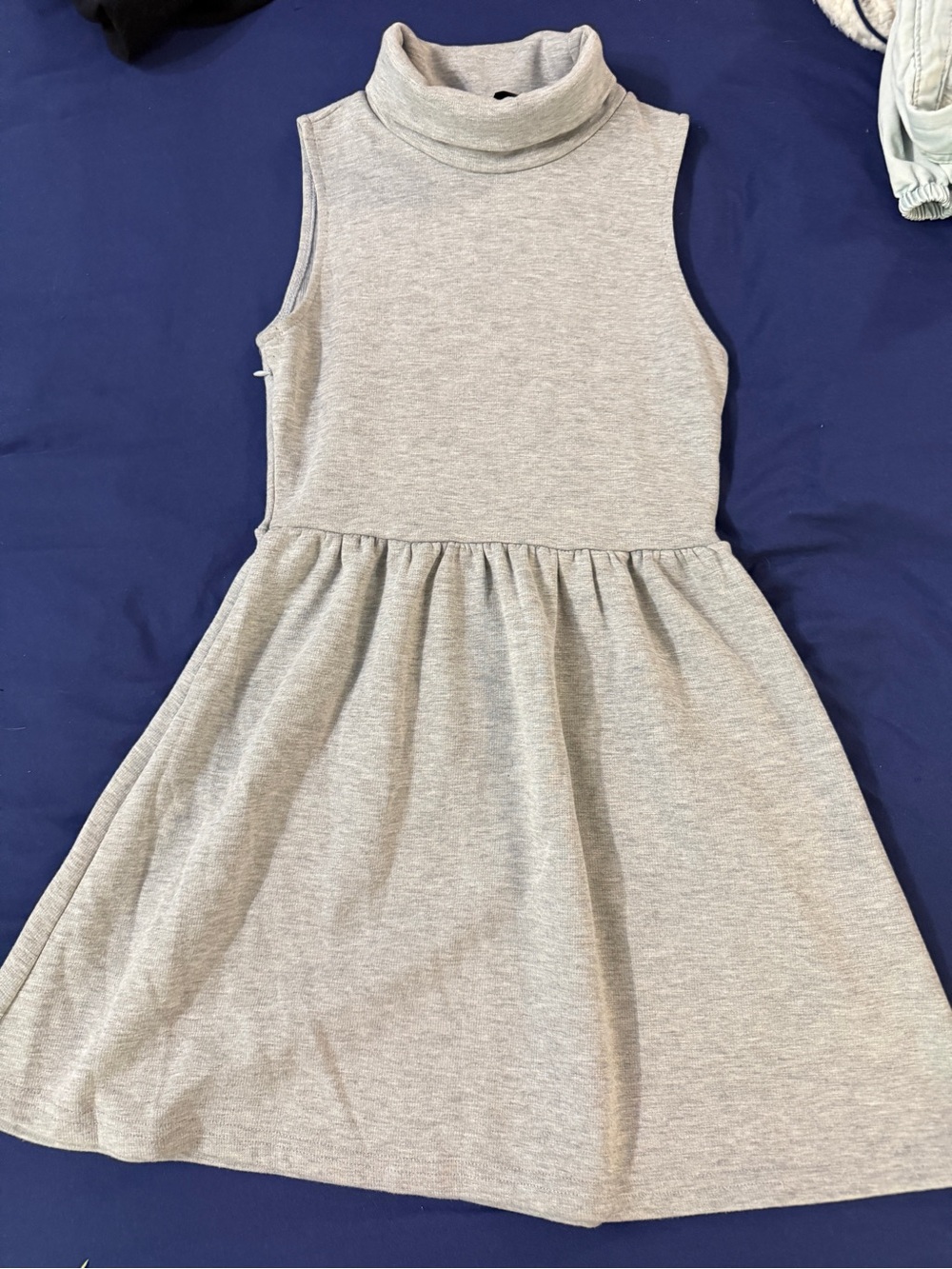Sleeveless Grey Turtleneck Girls Dress